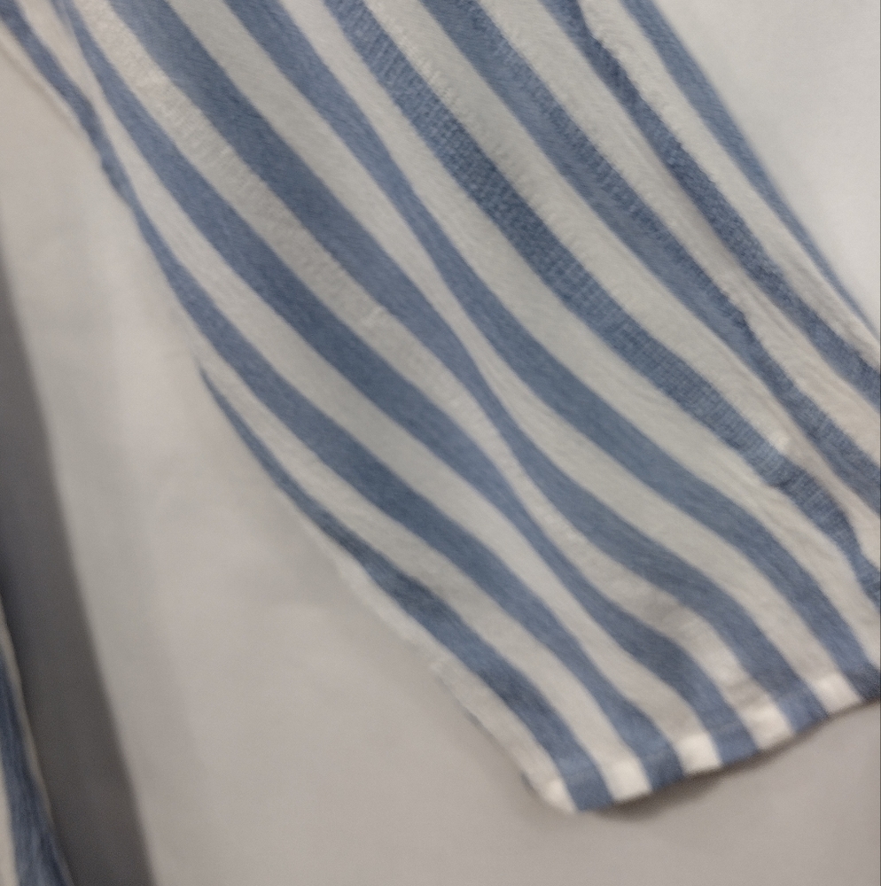 Raviya Stripped Tunic Shirt Women's S White Blue Boho Retro Casual Comfy - Picture 5 of 11
